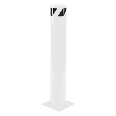 Vestil STEEL PIPE SAFETY BOLLARD 42"X6.5" WHITE BOL-42-6.5-WT